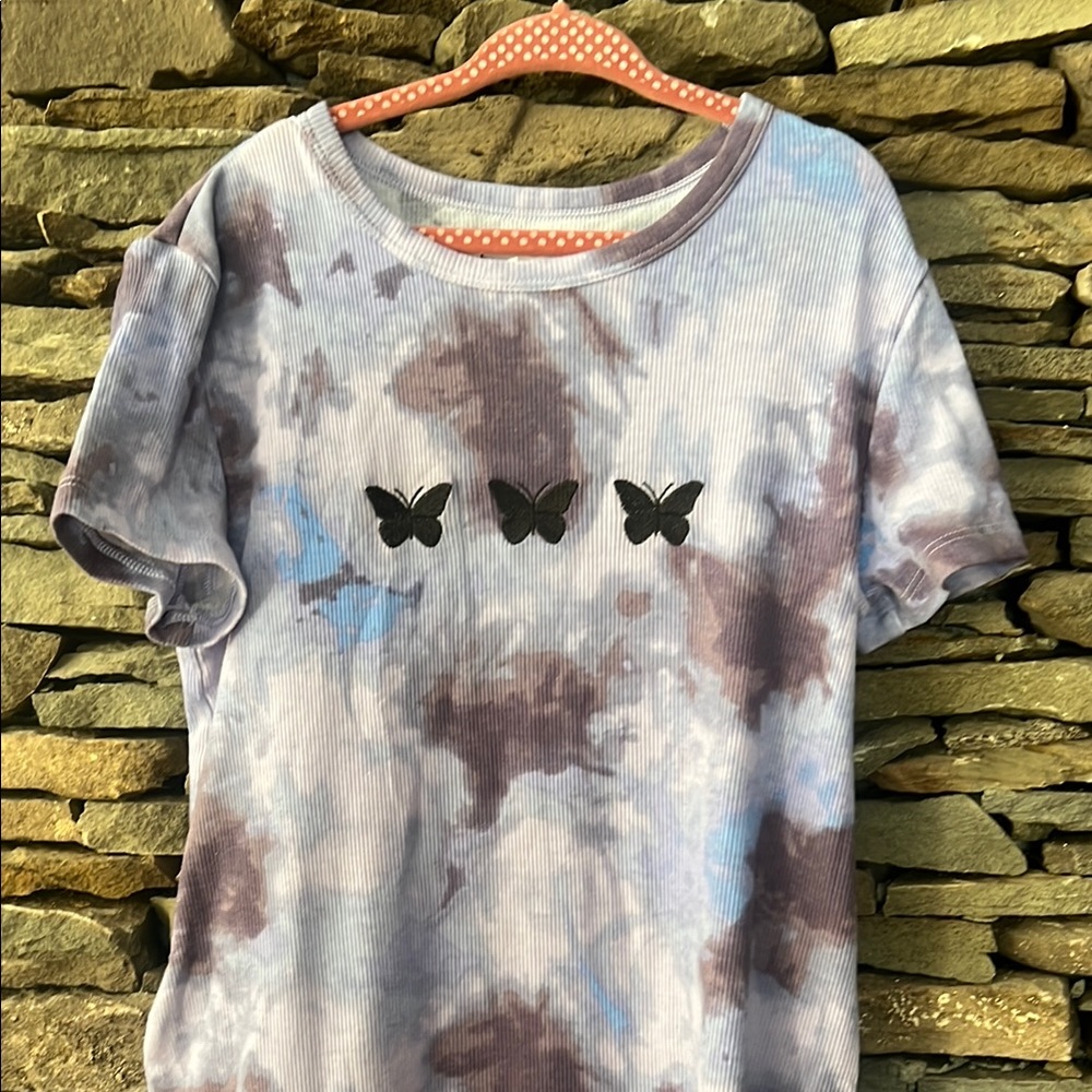 New-Happy Nation Tie-Dye Dress with Butterfly Accents - New with Tags - Picture 2 of 6